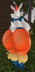 big_ass big_breasts breasts bubble_butt cinderace female ferialexonar furry huge_ass huge_breasts nipples pokemon tagme thick_thighs wide_hips