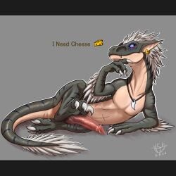 1:1 animal_genitalia animal_penis anthro anus belly big_penis cheese claws dairy_products dinosaur dragon dromaeosaurid edited english_text erection feral food genital_focus genital_slit genitals grass h56_(hikkoro) hi_res hikkoro_wyvern indoraptor jurassic_park jurassic_world knot letterbox lizard looking_pleasured lying male markings multicolored_body mythological_creature mythological_scalie mythology nature nature_background on_side penis plant prehistoric_species presenting presenting_penis reptile saurischian scalie seductive sickle_claw side_eye simple_background smegma solo striped_markings stripes tail tail_anus text theropod thick_tail toe_claws universal_studios velociraptor