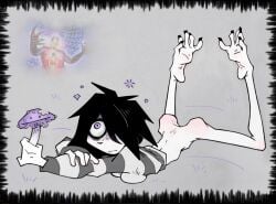 1female 1females 1girl 1girls 1lady 1woman 1women 2d 2d_(artwork) 2d_artwork anorexia anorexic black_hair black_hair_female black_toenails boney boney_hips drug drug_use drugs fdipper2 feet feet_fetish feet_focus feet_up female female_focus female_only female_solo flat_ass flat_butt foot_fetish foot_focus high holding holding_mushroom holding_object i_can't_sleep laying laying_down laying_on_stomach magic_mushrooms mushroom nia nia_(i_can't_sleep) pale-skin pale-skinned pale-skinned_female pale_skin pale_skinned_female skeletal solo solo_female solo_focus sweater sweater_only unhealthy white-skinned white-skinned_female white_skin white_skinned white_skinned_female youtube