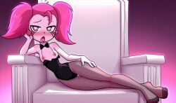 ai_generated aicrotor beautiful blush breasts cute exposed_breasts feet horny laying nipples seductive small_breasts smile spinel_(steven_universe) steven_universe throne wholesome