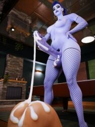 1futa 1girls 3d 3d_(artwork) after_sex blizzard_entertainment creamyeclair cum cum_on_ass dark-skinned_female dark_skin ejaculation female futa_on_female futa_with_female futanari nyl_sombra nyl_widowmaker overwatch semen semen_on_body semen_on_lower_body sombra widowmaker