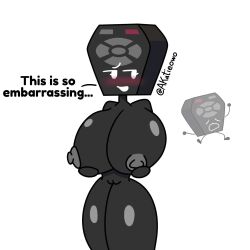 akatieowo battle_for_bfb battle_for_bfdi battle_for_dream_island bfb bfdi black_body embarrassed embarrassed_female english_text female female_only remote_(bfdi)