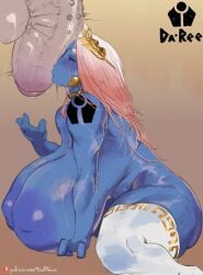 1boy 1girls alien big_penis blue_skin daree_(duffmox) duffmox female hi_res huge_breasts huge_cock human human_male interspecies inverted_nipples large_breasts large_penis male original_character penis_against_face stockings tagme tau warhammer_(franchise) warhammer_40k