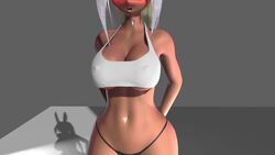 1girls 3d animated areolae banana_breasts belly_button big_eyes black_panties blender blue_eyes blush breasts cleavage crop_top crop_top_overhang curvy cyan_eyes enf erect_nipples erect_nipples_under_clothes female female_only fit_female flustered g-string ghost_nipples heavy_blush huge_breasts human lagomorph long_breasts lost_clothes mp4 nanakaido navel nipple_bulge nipples no_sound original original_character panties perky_breasts presenting_breasts rabbit_ears shadow shiny_breasts solo swinging_breasts tank_top teardrop_breasts thin_waist torpedo_breasts underboob video wardrobe_malfunction wasp_waist white_clothing white_hair white_topwear wide_hips