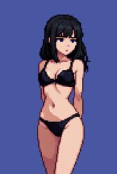 black_hair blue_eyes pixel_(artwork) pixel_animation pixel_art pixelated