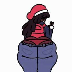 1sec_video animated ass_focus ass_peek big_ass bubble_butt curly_hair dark_skin dark_skinned_female dumptruck_ass fat_ass friday_night_funkin friday_night_funkin_mod girlfriend_(friday_night_funkin) hat huge_ass hypnos_lullaby lullaby_girlfriend_(fnf_redesign) no_sound panties pants_down peace_sign retrodoxl round_ass showing_ass showing_off tagme thick_thighs thighhighs thighs twerk twerking video white_background