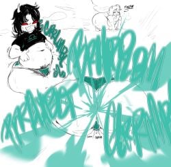 1girls bbw belly big_belly bloated bloated_belly bowel_sounds chubby chubby_female fart farting female female_only gas gassy gassy_female glasses homestuck murakumozoea stomach_noises terezi_pyrope tuppenjskewer