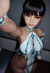 1female 3d big_ass black_hair eve_(stellar_blade) looking_at_viewer selfie skimpy_clothes solo_female stellar_blade tagme thick_thighs wide_hips