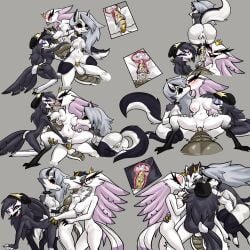 absurd_res anthro ass avian beanie bird blush bodily_fluids breast_milking breasts canid canid_demon canine clothing collar cowgirl_position crown cum cum_inside demon female female/female finger_fuck fingering foursome from_front_position genital_fluids genitals goetia group group_sex hat headgear headwear hellaverse hellhound helluva_boss hexecat hi_res hybrid kissing lactating licking looking_back loona_(helluva_boss) male male/female mammal masturbation mother_and_daughter mythological_canine mythological_creature mythology nude octavia_(helluva_boss) on_bottom on_top oral penetration penile penis penis_lick reverse_cowgirl_position sex spiked_collar spikes stella_(helluva_boss) tongue vaginal_fluids vaginal_penetration vulva x-ray_view