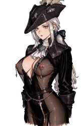 1female 1girls 2026 ai_assisted ai_generated alternate_costume background big_breasts bloodborne blush blushing_female breasts chappell_roan_dress clothed clothing dress female female_focus female_only fromsoftware green_eyes lady_maria_of_the_astral_clocktower large_breasts light-skinned_female light_skin long_hair nipples nipples_piercing nipples_visible_through_clothing no_bra no_panties pierced_nipples piercing piercings ponytail pose posing see-through see-through_clothing silk_clothing simple_background smile smiling uncensored video_game video_game_character video_game_franchise video_games white_background white_hair