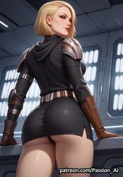 ai_generated ass big_ass blonde_female blonde_hair female from_below lana_beniko panties passion_ai rear_view seductive short_hair sith sith_eyes skirt star_wars star_wars:_the_old_republic upskirt