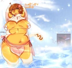 :3 beach big_breasts bikini chance_(forsaken) cute dialogue fat forsaken_(roblox) fuckable_butt kittenbanana male male_only monkey_boy reupload roblox shedletsky_(forsaken) smug suggestive thick_thighs trans_man