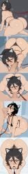 1boy 1boy1girl 1girls ai_generated animal_ears ass ass_focus bikini black_hair bleach bleach:_the_thousand-year_blood_war breasts cat_ears comic cum cum_in_mouth duo fake_animal_ears fellatio female hair_between_eyes haze911 huge_ass kuchiki_rukia leash light-skinned_female light-skinned_male male oral oral_penetration oral_sex penis pov short_hair straight swimsuit thick_thighs thighs thong thong_bikini viewer_holding_leash wide_hips