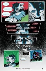 absurd_res amputee anthro avali bodily_fluids comic crying disability eyes furufoo hi_res nonbinary_(lore) prosthetic prosthetic_wing sad sitting tears void_being wings
