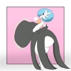 ambiguous_prey belly_bulge big_ass female_pokemon female_pred gardevoir human_prey mega_gardevoir orange_eyes pokemon pokemon/human pokemon_(species) pokemon_pred shiny_pokemon vore vore_belly weight_gain white_body