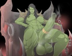 1futa abs abzug_goreblade areola backed_up_cum balls_to_knees big_breasts big_penis black_hair braid cock_ring erection eye_scar futa_only futadom futanari green_skin heavy_balls huge_cock intersex large_thighs long_hair muscular_futanari muscular_thighs musk naked orc orc_futanari pauldrons pent_up pointing_at_penis presenting_penis sagging_balls shoulder_armor shoulder_pads sitting six_pack solo solo_futa spread_legs steam submissive_pov sweat tagme tattoos tenchizone throne tusks veiny_penis weapon weapons