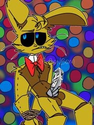 ball_pit bondage bowtie cock five_nights_at_freddy's leaking leaking_cum male_only metal_penis penis spring_bonnie spring_bonnie_(fnaf) sr_bonbom tied_wrists