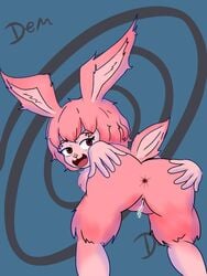 anthro anthro_only anus ass ass_grab ass_spread bunny bunny_cuck bunny_ears bunny_girl bunnygirl female female_only furroanexo hand_on_ass happy lagomorph mammal motoanexo open_mouth pink_fur pink_hair pussy pussy_juice rabbit rabbit_girl rabbit_tail red_eyes rmtwo short_hair vagina winking winking_anus winking_at_viewer