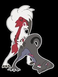 1boy ambiguous_gender ambiguous_on_bottom ambiguous_penetration animated balls black_background blush canid canine cptn duo feral frame_by_frame furry_only genitals hi_res lizard looking_pleasured lycanroc male male/ambiguous male_midnight_lycanroc male_on_top male_pokemon maledom mammal midnight_lycanroc nintendo no_humans on_bottom on_top outline penetration penis pokémon_(species) pokemon pokemon_(species) reptile salazzle scalie sex short_playtime simple_background video_games white_outline