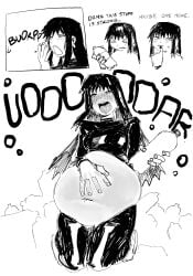 beer_belly big_belly burping drink female huge_belly monochrome thefortniteceo_(artist) weight_gain