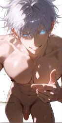 ai_generated goldenfieldszho jujutsu_kaisen male_only nipples penis satoru_gojo