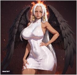 1girls adult_female ai_generated bewitching_thighs big_ass big_breasts boa_hancock busty cleavage clothing curvy curvy_female dark-skinned_female dark_skin female female_only golden_eyes high_resolution highres hime_cut jewelry large_ass large_breasts long_hair looking_at_viewer narrowed_eyes one_piece s-snake_(one_piece) semi-realistic seraphim_(one_piece) snake_earrings white_hair wings yametastudio