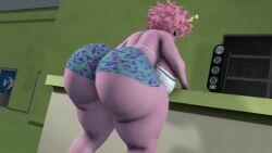 3d 3d_model ashido_mina ass big_breasts clothed female_only huge_ass ironhawk mina_ashido my_hero_academia pink_skin sfm shorts tagme twerking video