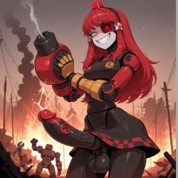 ai_generated mimi_sentry puffyart red_hair robot_girl team_fortress_2