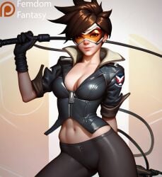 1girls ai_generated black bondage bondage breasts dominant domination dominatrix face female femdom femdomfantasyai gear outfit overwatch overwatch_2 panties pov sexually smug solo submission suggestive thighs tracer whip