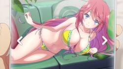 anime big_breasts bikini breasts classroom_of_the_elite cute huge_breasts lingerie long_hair pink_hair pressing_breasts_together sakura_airi schoolgirl screencap suggestive suggestive_pose