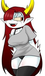 1girls 2d disney disney_channel female hekapoo monster_girl open_mouth red_hair solo star_vs_the_forces_of_evil tagme white_skin zaicomaster14