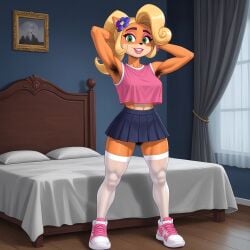 ai_generated anthro armpit_hair athletic_female bandicoot coco_bandicoot crash_(series) deergirlfit excessive_pubic_hair hairy hairy_armpits hairy_pussy pubic_hair