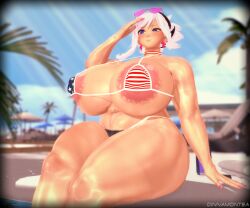 1girls american_flag_bikini areola_slip areolae beach big_breasts big_thighs bikini blush breasts busty chubby cinnamon_tea curvy enormous_breasts fate/grand_order fate_(series) female flag_bikini giant_breasts giant_thighs gigantic_breasts gigantic_thighs huge_breasts huge_thighs hyper_breasts large_breasts large_thighs massive_breasts massive_thighs micro_bikini miyamoto_musashi_(fate) navel plump pubic_hair swimsuit thick_thighs thighs wide_thighs