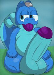 1boy anthro balls big_balls big_penis blue_balls blue_body blue_eyes blue_penis blue_skin chubby chubby_male clash_(series) clash_royale digital_media_(artwork) dragon electro_dragon_(clash_royale) erection evan_(plushtrapboyuwu) eyelashes furry genitals glans half-closed_eyes horn huge_cock humanoid_penis kneeling male male_only nude plushtrapboyuwu purple_glans raised_tail scalie simple_background solo solo_male supercell sweat sweatdrop sweating sweaty sweaty_belly sweaty_breasts sweaty_thighs tail testicles thick_thighs thighhighs thighs tongue tongue_out uncut vein veins veiny_penis video_games wet wide_hips wings