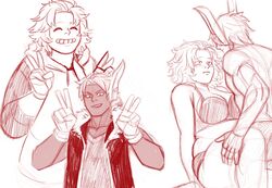 1boy 1boy1girl 1girls big_ass big_breasts big_girl bigger_female bunny_boy bunny_ears chubby chubby_female clothed fatgum female genderswap genderswap_(ftm) genderswap_(mtf) kisu-doodles large_breasts larger_female male/female mature_female mature_male miruko muscular_male my_hero_academia peace_sign rabbit_boy rabbit_ears rabbit_humanoid rule_63 rumi_usagiyama size_difference smaller_male smile straight taishiro_toyomitsu thick toyomitsu_taishirou usagiyama_rumi