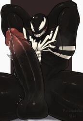 1boy alien big_penis erect_penis erection large_penis male_only marvel marvel_rivals muscular muscular_male polarisinhostar precum solo solo_male venom_(marvel) venom_(marvel_rivals)