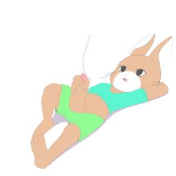 absurd_res bodily_fluids bottomwear bottomwear_down buckteeth bulge clothed clothing clothing_lift cum cumshot drooling ejaculation erection foreskin genital_fluids genitals hand_behind_head hi_res lagomorph leporid lying mammal masturbation pants pants_down partially_clothed penile penis rabbit relaxing retracted_foreskin saliva sex shirt shirt_lift teeth topwear twerpishimp uncircumcised uwaharu_nezazono whiskers working_buddies working_buddies!