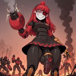 ai_generated mimi_sentry puffyart red_hair robot_girl team_fortress_2