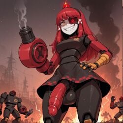 ai_generated futanari mimi_sentry puffyart red_hair robot_girl team_fortress_2