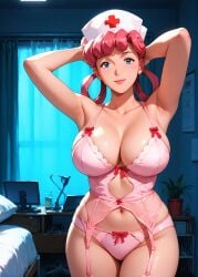 1girls 2d ai_generated armpits arms_up ass big_ass big_breasts bra breasts cap curvaceous curvaceous_female curvaceous_figure curvy curvy_figure game_freak high_quality hourglass_figure huge_breasts inviting_to_sex large_breasts light-skin light-skinned_female lingerie lips long_hair mature mature_female mature_woman milf-master mommy nintendo nurse nurse_cap nurse_joy pale-skin pale-skinned_female panties pink_eyes pink_hair pokemon pokemon_(anime) pokemon_(game) posing sagging_breasts seductive seductive_look sexy_pose stable_diffusion standing tagmeo thick_ass thick_butt thick_thighs thighs wide_hips