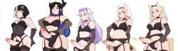 5futas ai_generated black_lingerie futa_only futanari fuwawa_abyssgard hololive hololive_advent koseki_bijou lingerie mococo_abyssgard nerissa_ravencroft penis_size_difference shiori_novella