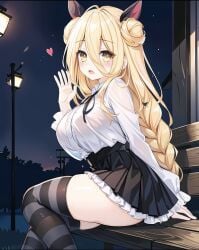 1girls ai_generated ass ass_focus date_a_live hoshimiya_mukuro pantyhose skirt street