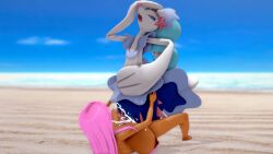 3d beach cum cum_in_pussy cum_in_pussy dark-skinned_female dark_skin female futanari koikatsu miss_diantha outdoors pokemon pokemon_(species) pokephilia primarina tagme thingorthree