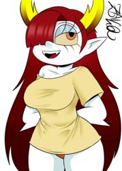 1girls 2d disney disney_channel disney_xd hekapoo red_hair solo star_vs_the_forces_of_evil tagme white_skin yellow_sclera zaicomaster14