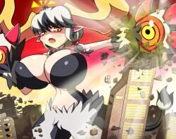 breasts cleavage cow_girl disgaea disgaea_6 evil_eye_(disgaea) giantess huge_breasts jenny_secret large_breasts monster_girl nippon_ichi_software professor_(disgaea)