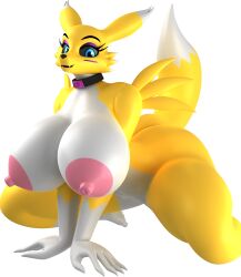 3d anthro argos90 bandai_namco big_breasts blender_(artwork) breasts digimon digimon_(species) digital_media_(artwork) female hi_res renamon solo