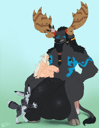 2020 anthro antlers balls beard big_balls big_ears big_penis black_body black_fur black_hair black_nipples black_nose black_penis black_tongue blizzard_entertainment blood_elf blue_eyes bovid bovine canid claws ear_piercing elf erection facial_hair foreskin fur genitals green_eyes grey_body grey_fur group group_sex hair half-closed_eyes hi_res highmountain_tauren horn hug huge_balls huge_cock humanoid humanoid_genitalia humanoid_penis hyper hyper_balls hyper_genitalia licking long_hair male male/male mammal multicolored_body multicolored_fur narrowed_eyes nipple_fetish nipple_play nipple_suck nipples oral penile penis penis_hug penis_lick piercing pink_nipples revadiehard sex sitting size_difference smile sucking tattoo tauren threesome tongue tongue_out uncut vein veiny_penis video_games vulpera warcraft white_body white_fur white_hair yellow_eyes