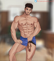 1boy abs bara chris_redfield gay kriminell male male_only muscle muscles resident_evil solo vein veiny_penis