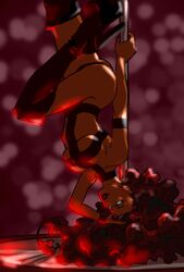 aisha_(winx_club) blue_eyes brown_hair dark-skinned_female layla_(winx_club) mebsuta_(artist) rainbow_(animation_studio) stripper_pole tagme winx_club