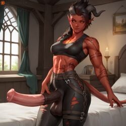 1futa abs ai_generated animal_genitalia_on_humanoid athletic athletic_futa baldur's_gate baldur's_gate_3 bed bedroom big_penis black_hair demon demon_futa demon_horns dungeons_and_dragons forgotten_realms futa_only futanari horsecock horsecock_futa horsecock_on_humanoid human_with_animal_genitalia human_with_horsecock intersex karlach large_penis long_hair midriff muscular muscular_arms muscular_futa nipples_visible_through_clothing patreon patreon_username penis pointy_ears red_body red_skin tavern thin_waist tiefling toned torn_clothes velour_ai